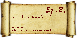 Szivák Renátó névjegykártya