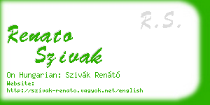 renato szivak business card